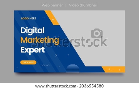 Fully Editable video thumbnail design for opening video tutorials. Customizable thumbnail for live workshop business and webinar. web banner template. Video cover photo for video services, internet