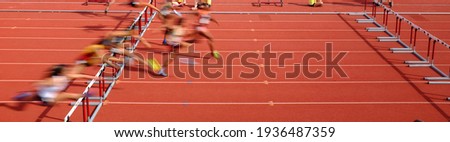 Hurdle Panorama Track and Field Running Сток-фото © 