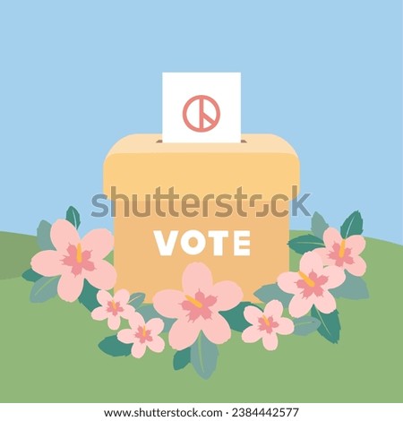 Election day in republic of Korea. Vector illustration. Political election campaign.