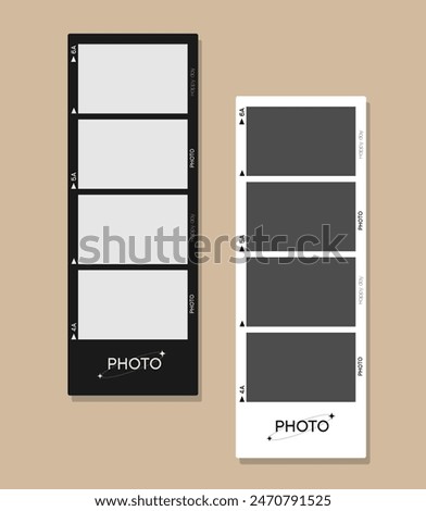 Set of square blank photo frame templates with shadows. Mockup for photography and picture. Vector illustration