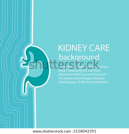 Linear vector background for Urology. Poster Kidney care clinic in blue color. vector illustration. EPS 10 Stock foto © 