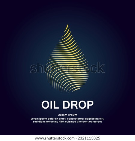 Vector logo Oil drop color silhouette on a dark background. Oil drop or honey vector design - EPS 10
