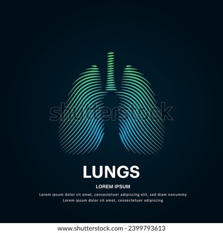 Human lungs medical structure. Vector logo lungs color silhouette on a dark background. creative Lungs care logo vector template suitable for organization, company, or community. EPS 10