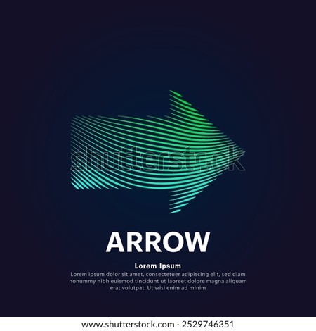 simple logo Arrow Icon Illustration in a linear style. Abstract line art Arrow mark Logotype concept icon. Arrow symbol Vector illustration suitable for organization, company, or community. EPS 10