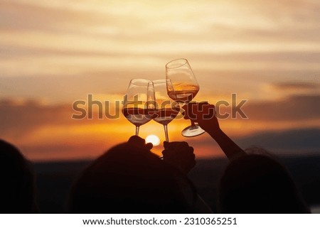 Similar – Image, Stock Photo Woman silhouette at sunset