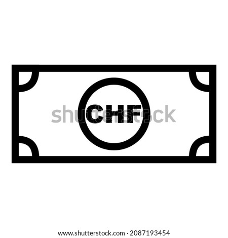 Banknote of Switzerland. Vector graphic of the CHF. Swiss franc banknote