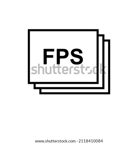 Frames per second vector graphic. FPS for videos. FPS icon for different number of fps.