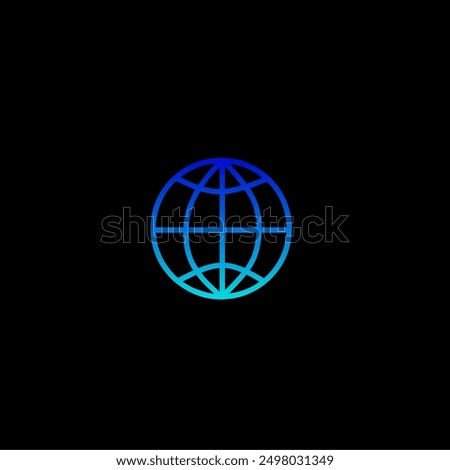 Simple internet logo vector, earth lin