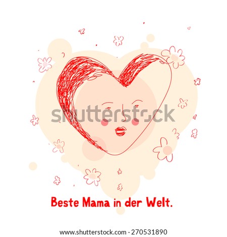Mother\'s Day holiday Illustration with text \