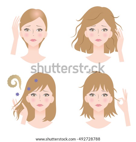 Vector Images Illustrations And Cliparts Set Of Woman S Hair
