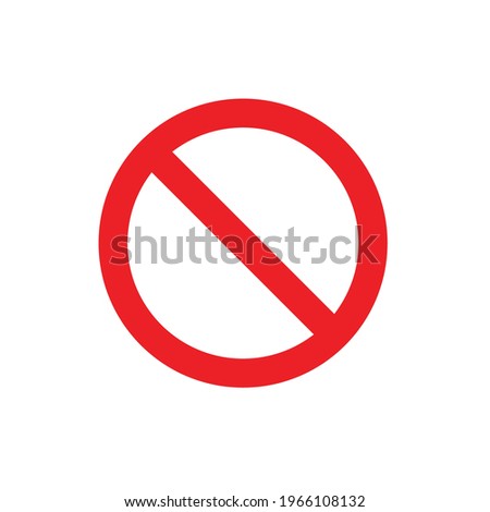No sign, ban vector icon, stop symbol, red circle with oblique line isolated mark. Vector illustration. General prohibition sign. Red circle with a red diagonal line through it.  Foto d'archivio © 