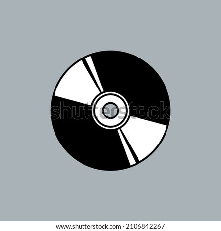 CD disk icon. Compact Disc image. DVD disc for recording information. Isolated vector illustration on a gray background.