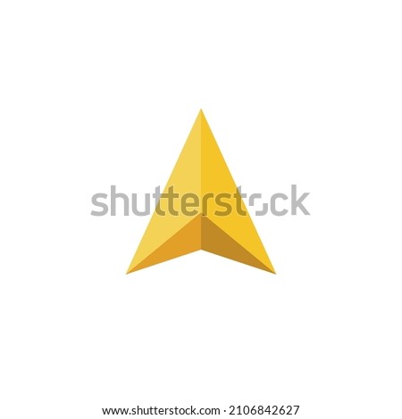 Cursor icon, arrow. Navigator pointer, location point. Direction symbol, triangular arrow. Isolated vector illustration on white background.