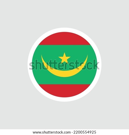 Mauritania flag. Mauritanian flag with Muslim crescent and star. State symbol of the Islamic Republic of Mauritania.