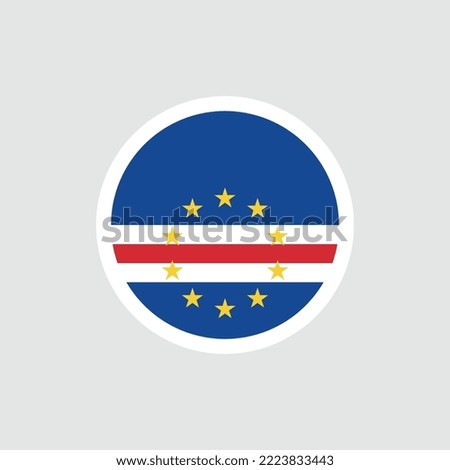 Flag of Cape Verde. Cape Verdian striped flag with a ring of 10 stars. Symbol of the Republic of Cape Verde.