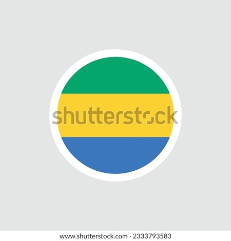 Flag of Gabon. The Gabonese tricolor flag is green-yellow-blue. State symbol of the Gabonese Republic.