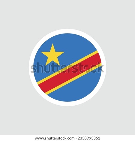 Flag of the Congo. Congolese blue flag with a diagonal stripe and a star. State symbol of the Democratic Republic of the Congo.