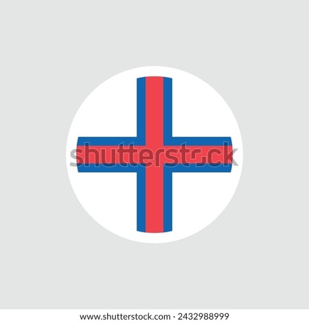 Flag of the Faroe Islands. Faroese white flag with a red and blue cross. State symbol of the autonomous region of the Faroe Islands.