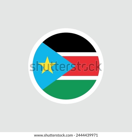 Flag of South Sudan. South Sudanese flag with star. State symbol of the Republic of South Sudan.