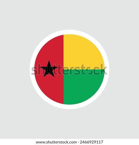 Flag of Guinea-Bissau. Guinean red-yellow-green flag with star. State symbol of the Republic of Guinea-Bissau.