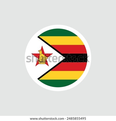 Flag of Zimbabwe. Striped flag with a star. State symbol of the Republic of Zimbabwe.