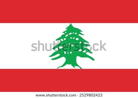 Flag of Lebanon. Lebanese red and white flag with a silhouette of a cedar tree. The national symbol of the Lebanese Republic.