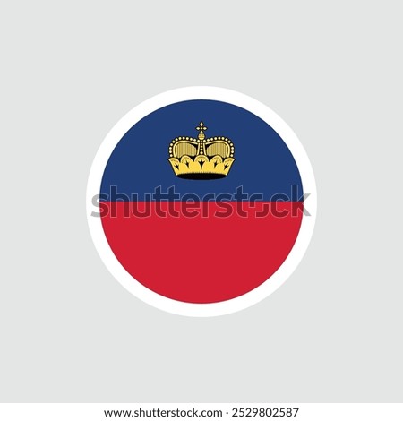 Flag of Liechtenstein. Red and blue flag with a crown. National symbol of the Principality of Liechtenstein.