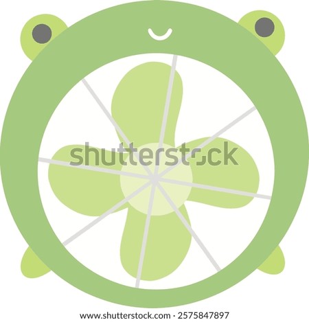 Frog shaped green portable fan