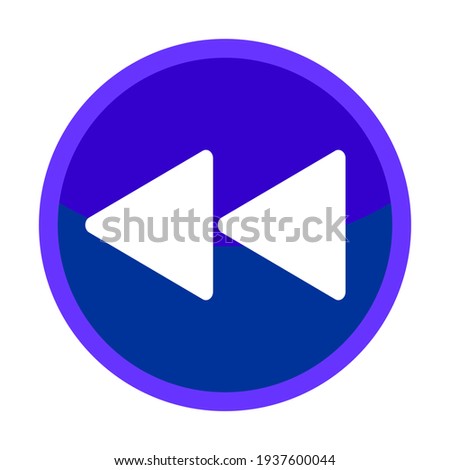 Reverse Button Icon, Media Player Illustration for design label use in Video Player, Website or Mobile Application