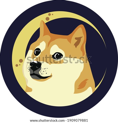 Dogecoin Doge Against Moon - Circle