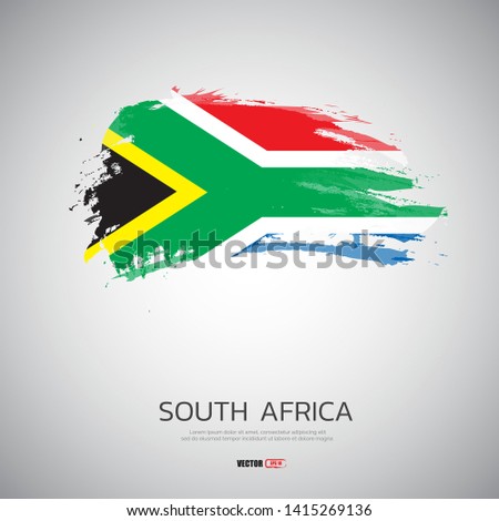 Flag of South Africa with brush stroke background