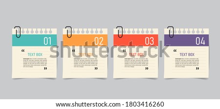 Text box design with note papers.