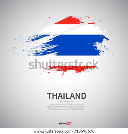 flag of thailand with  brush stroke background vector