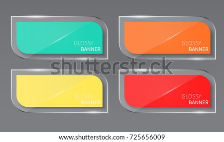 Glossy banner,glass banner vector.can be used for workflow layout,infographic, diagram, website, corporate report, advertising, marketing.vector illustration