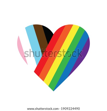 LGBTQ Trans Pride Heart Rainbow