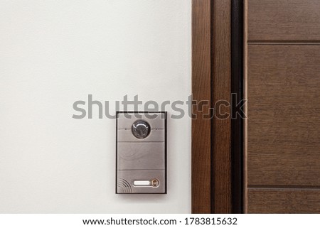 Similar – Image, Stock Photo House wall with bell, intercom and climbing plant