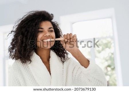 Similar – Image, Stock Photo Bamboo toothbrushes