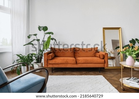 Similar – Image, Stock Photo Orange house against blue sky. House with orange walls minimalist. German architecture