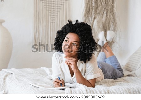 Similar – Image, Stock Photo thoughtful afro woman with closed eyes in a garden