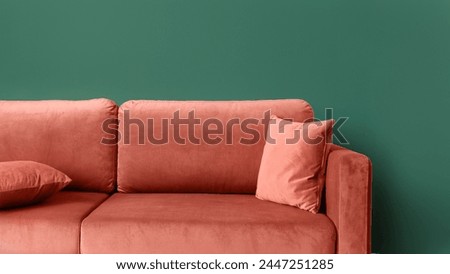 Similar – Image, Stock Photo Close up of pink velvet fabric background texture