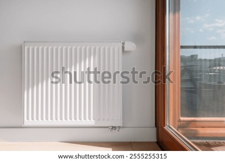 Similar – Image, Stock Photo Minimalist balcony door with shiny knob