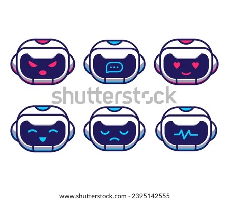 robot expression vector illustration, cartoon collection