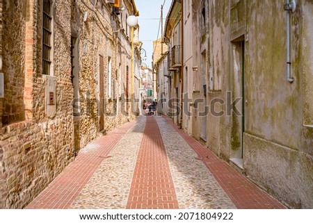 Streets and alleys in old town of Montepagano, medieval pearl near Roseto degli Abruzzi, Abruzzo, Italy. Foto stock © 