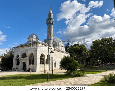 Similar – Image, Stock Photo mosque and green palm trees against a clear blue sky in Egypt
