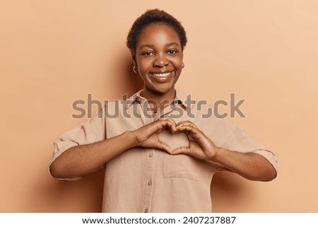Similar – Image, Stock Photo girl holds a heart out of her hands