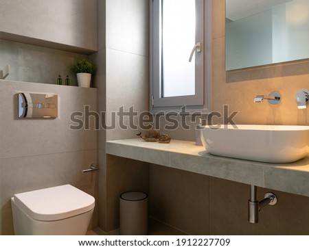 Similar – Image, Stock Photo Simple toilet with small sink