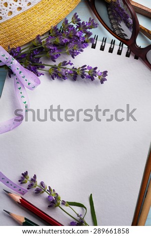 Summer Travel Provence, notebook and lavender