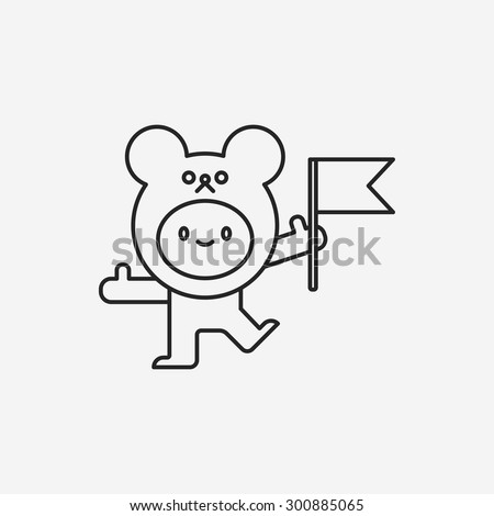 bear costume line icon