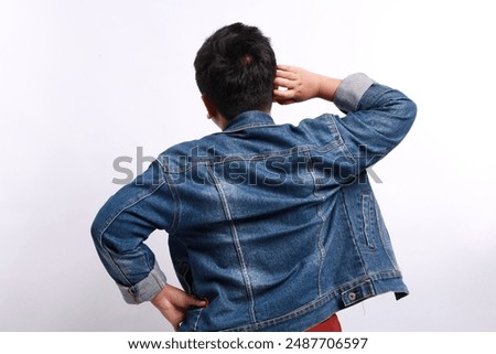 Similar – Image, Stock Photo Back view of thoughtful child with balloons in the in the forest outdoor