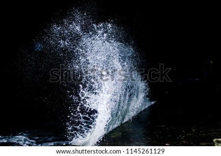 Similar – Image, Stock Photo Stormy Sea Waves on a Cold Autumn Morning Closeup